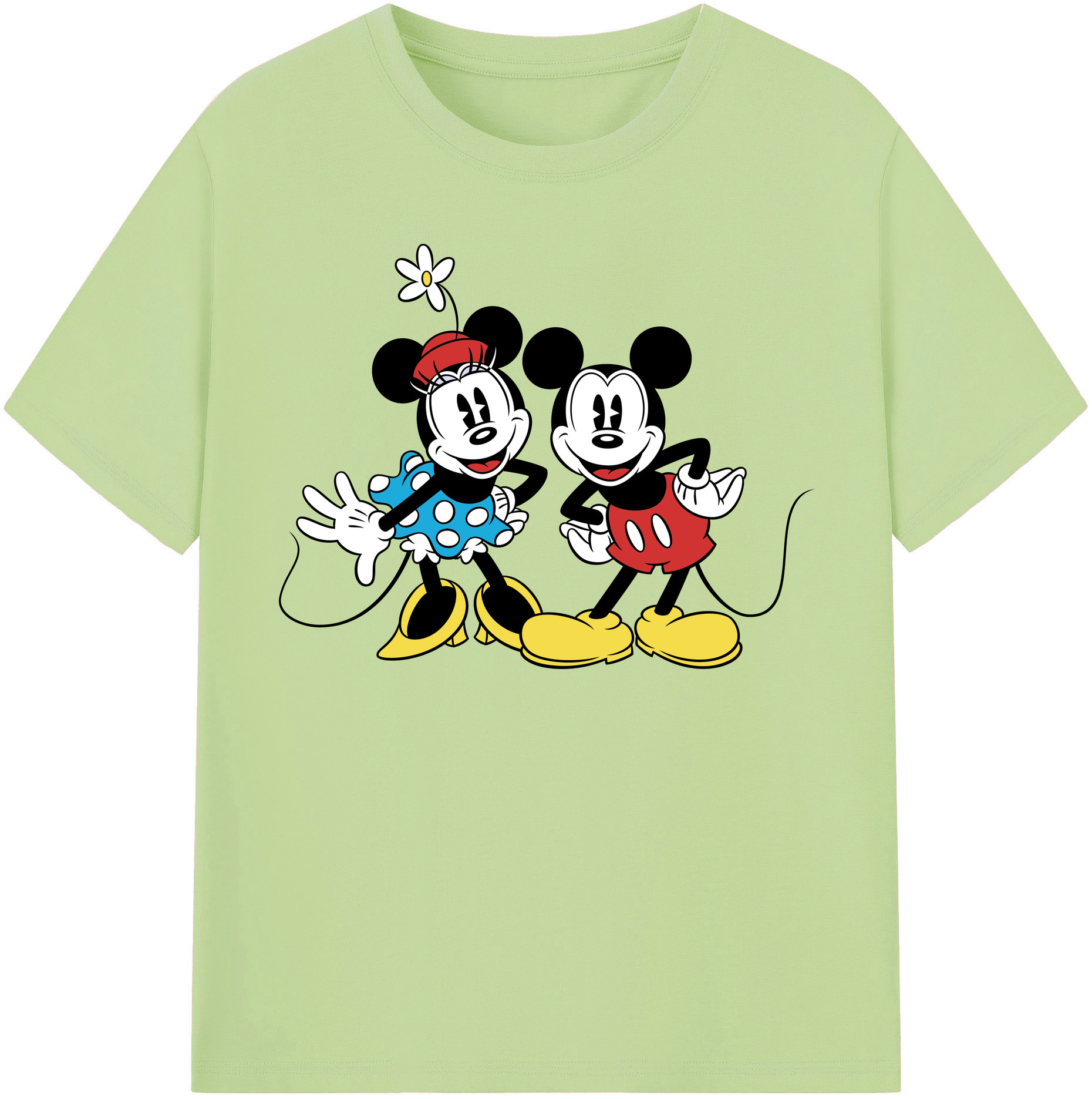 （画像用） ミッキーマウス Mickey Mouse 綿100％半袖Tシャツ（フロントプリント）